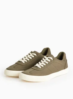 Khaki Canvas Trainers 9