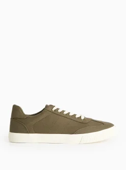 Khaki Canvas Trainers 9
