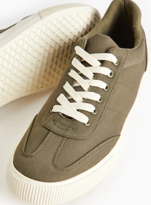 Khaki Canvas Trainers 9
