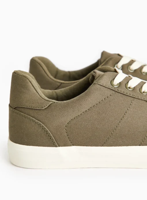 Khaki Canvas Trainers 9