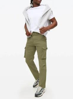 Khaki Cargo Trousers 34R