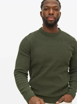 Khaki Chenille Crew Neck Jumper XL