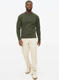Khaki Chenille Crew Neck Jumper XL