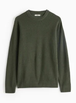 Khaki Chenille Crew Neck Jumper XL