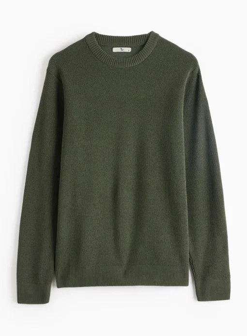 Khaki Chenille Crew Neck Jumper XL