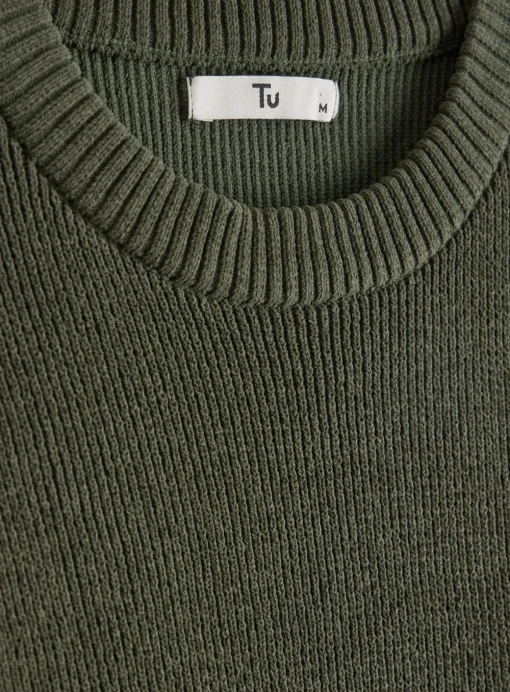 Khaki Chenille Crew Neck Jumper XL