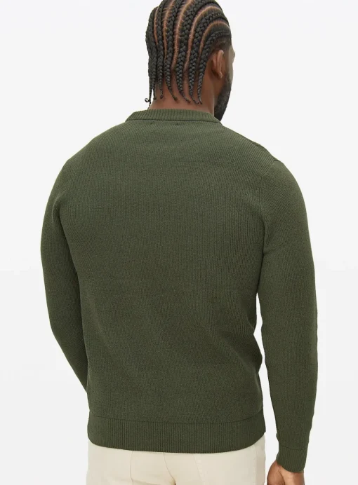 Khaki Chenille Crew Neck Jumper XL