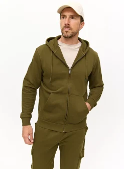 Khaki Classic Zip-Through Hoodie L