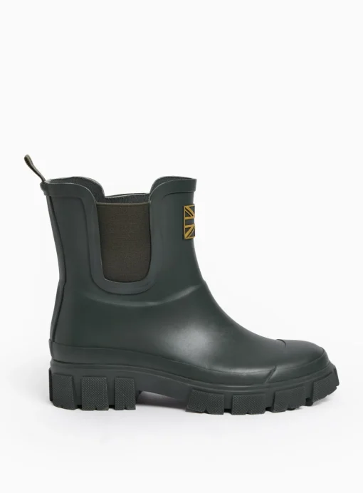 Khaki Cleated Rubber Wellies 4