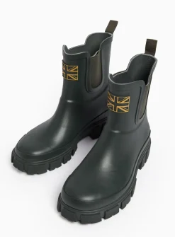 Khaki Cleated Rubber Wellies 4