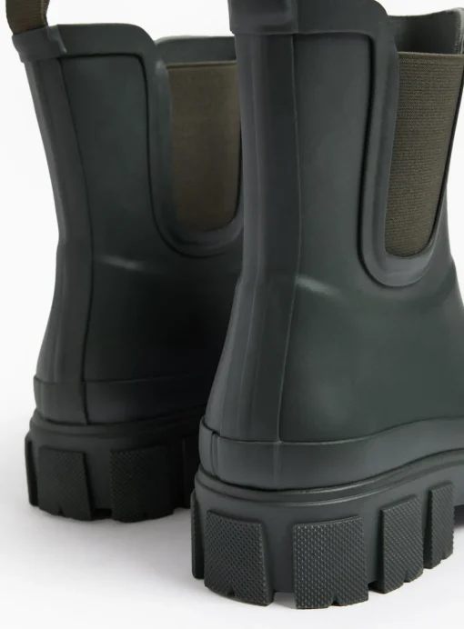 Khaki Cleated Rubber Wellies 4