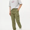 Khaki Cuffed Cargo Trousers 42R