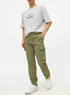 Khaki Cuffed Cargo Trousers 42R