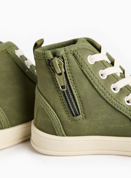 Khaki Faux Suede High Top Trainers 8 Infant