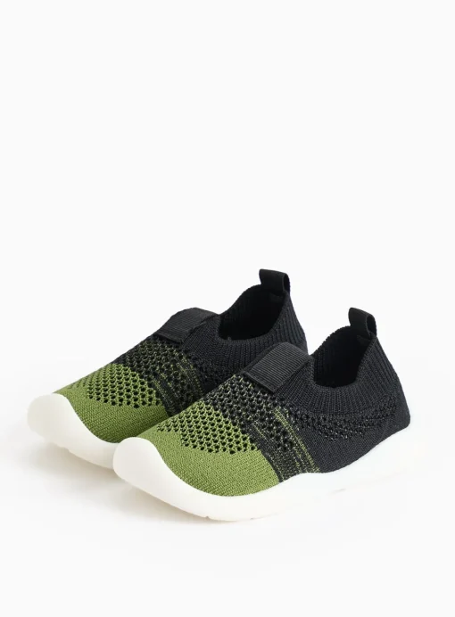 Khaki Knitted Slip On Trainers 6 Infant