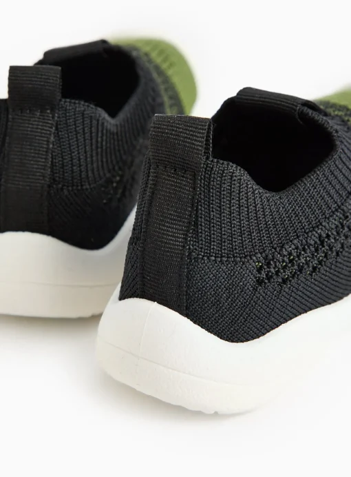 Khaki Knitted Slip On Trainers 6 Infant