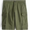 Khaki Longer Length Cargo Shorts 30