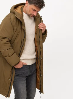 Khaki Padded Longline Duvet Coat L