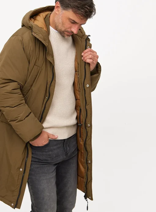 Khaki Padded Longline Duvet Coat L