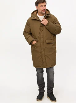 Khaki Padded Longline Duvet Coat L