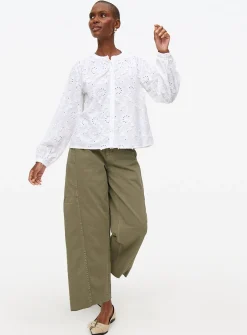 Khaki Relaxed Denim Barrel Leg Jeans 14L