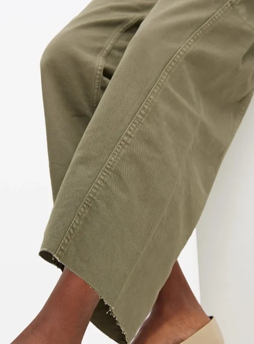 Khaki Relaxed Denim Barrel Leg Jeans 14L