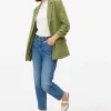 Khaki Ruched Sleeve Lightweight Blazer 16
