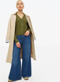 Khaki Soft Touch Cropped Cardigan 8