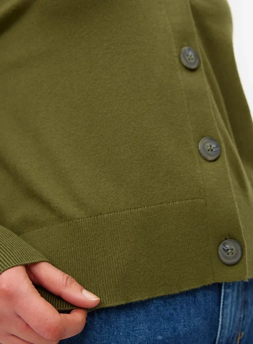 Khaki Soft Touch Cropped Cardigan 8