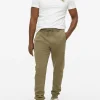 Khaki Sporty Ottoman Panel Joggers S