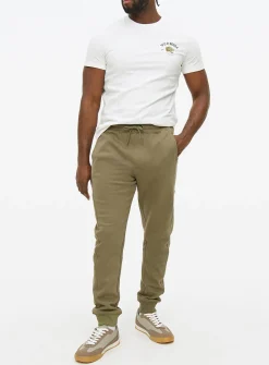 Khaki Sporty Ottoman Panel Joggers S