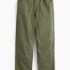 Khaki Straight Leg Canvas Trousers 44R