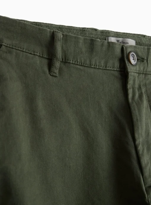 Khaki Straight Leg Chino Trousers 42R