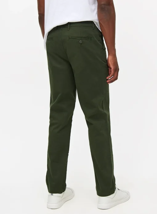 Khaki Straight Leg Chino Trousers 42R