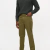 Khaki Straight Leg Trousers 42R