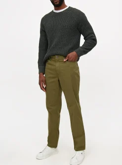Khaki Straight Leg Trousers 42R