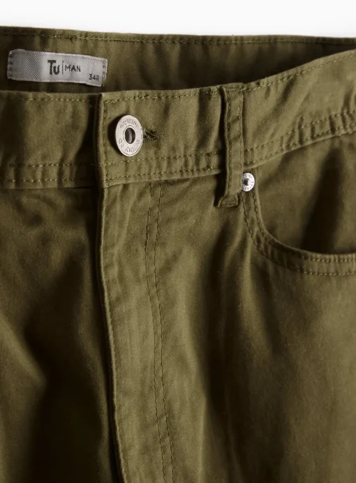 Khaki Straight Leg Trousers 42R