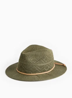 Khaki Straw Look Sun Hat One Size