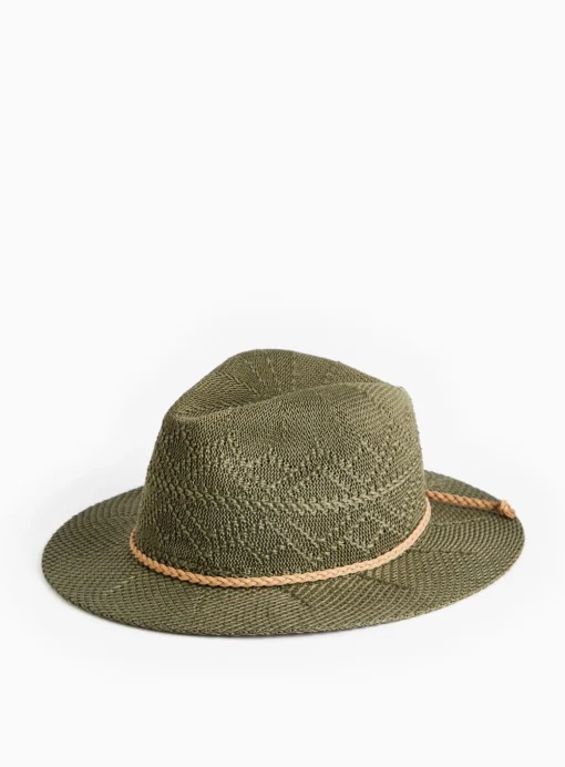 Khaki Straw Look Sun Hat One Size