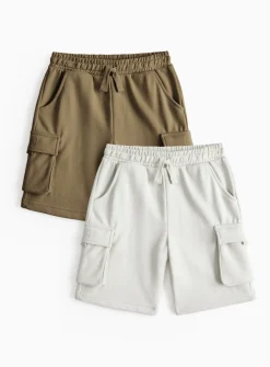 Khaki Utility Cargo Sweat Shorts 2 Pack 5 years