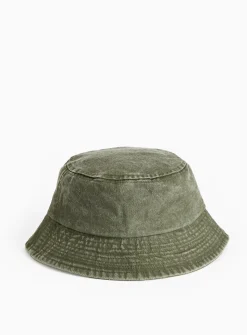 Khaki Washed Bucket Hat One Size