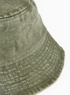 Khaki Washed Bucket Hat One Size