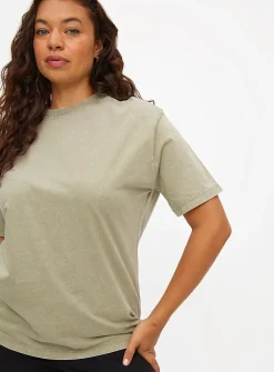 Khaki Washed Oversized T-Shirt 16