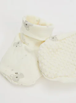 Koala & Plain Booties 2 Pack Up to 3 mths