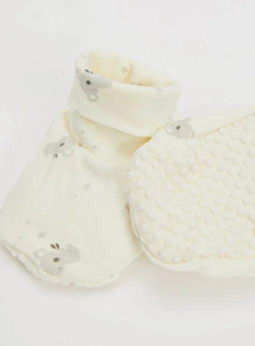 Koala & Plain Booties 2 Pack Up to 3 mths