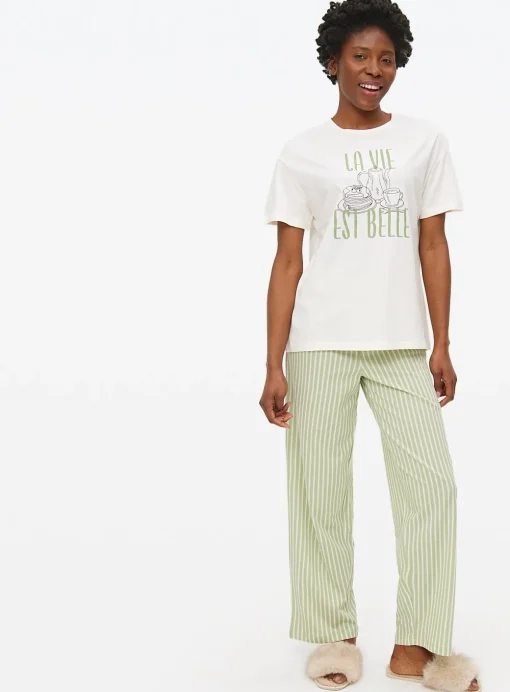 La Vie Est Belle Stripe Pyjama Set L