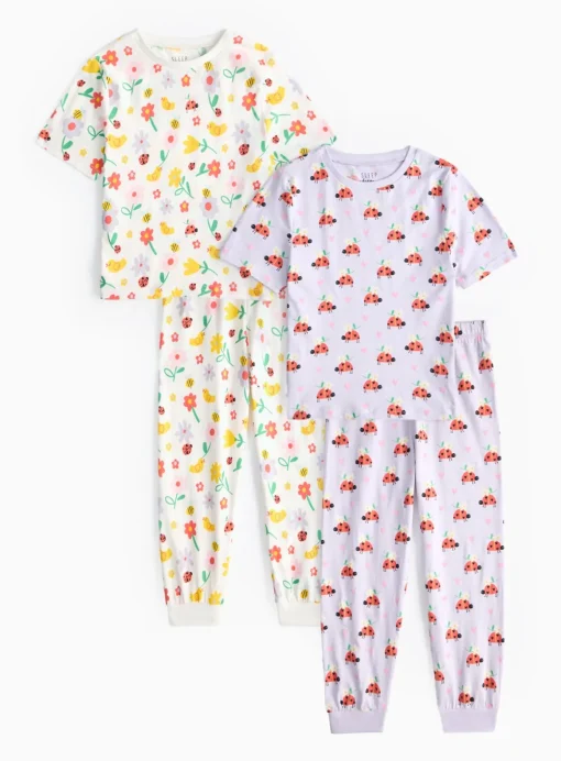 Ladybird Flowers Print Pyjama Set 2 Pack 1-2 years