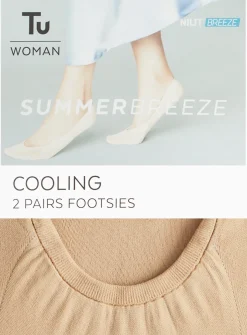 Latte Nude Summer Breeze Footsies 2 Pack One Size