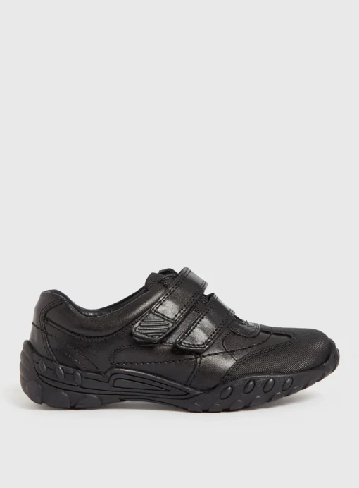 Leather Twin Strap Micro-Fresh® School Shoes 1