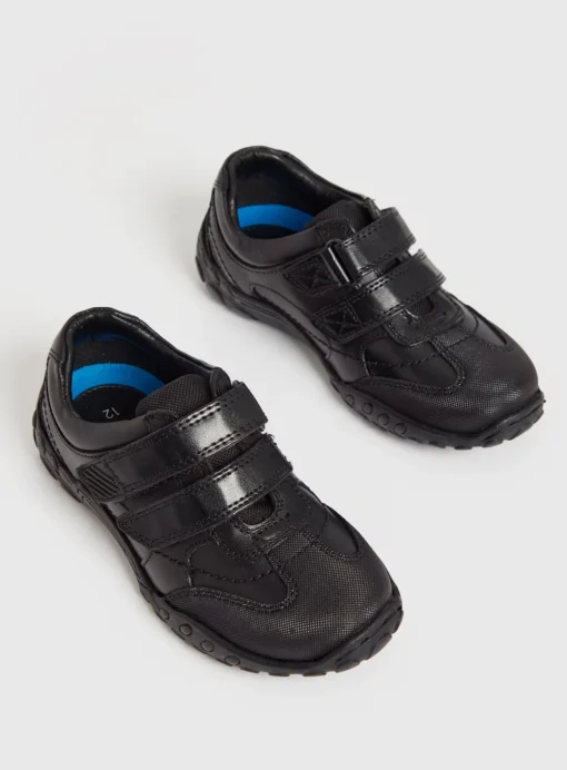 Leather Twin Strap Micro-Fresh® School Shoes 1